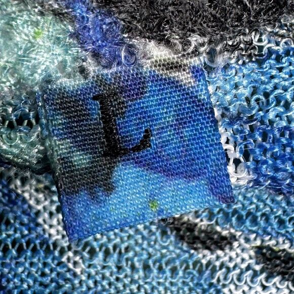 Jess & Jane Shirt Womens Large Blue Green Rain Forest Print Made USA CP1-672 - Picture 7 of 13